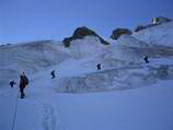 Piz Glüschaint 3593m, Nordflanke und über oberen Nordgrat