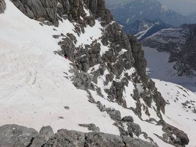 Blick von oben auf den Skilehererweg