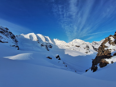 Piz Cambrena 3607m über das Val d'Arlas
